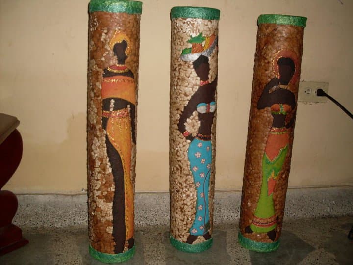 Tubos de cartón decorados, enviados por Bleidy