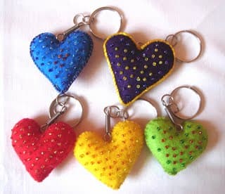 Simpáticos llaveros con forma de corazón, enviados por Ana Lía