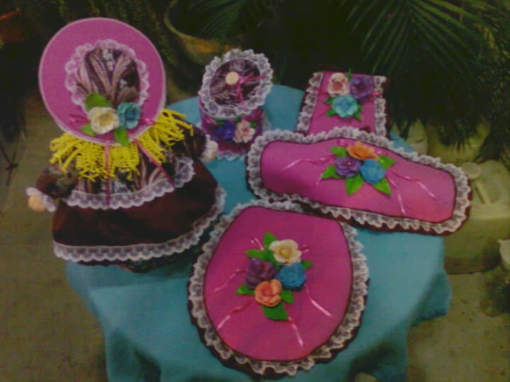 Juego de baño en foamy y tela, enviado por Mayra