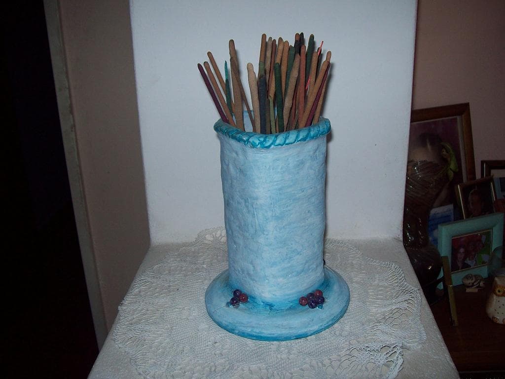 Florero en papel mache, enviado por Silvia