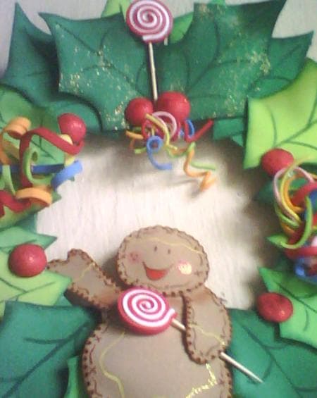 Corona navideña, enviada por Freda