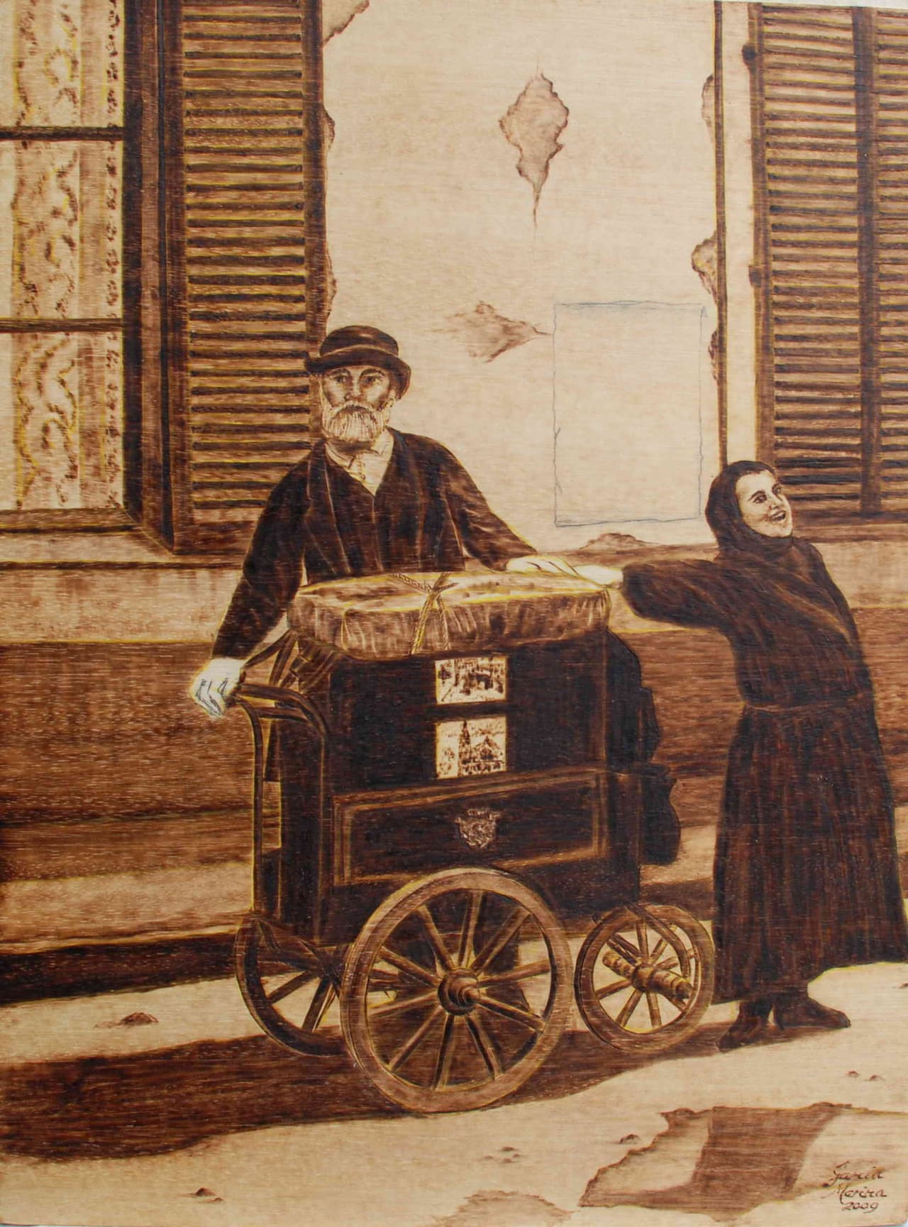 Pirograbado sobre madera, enviado por José