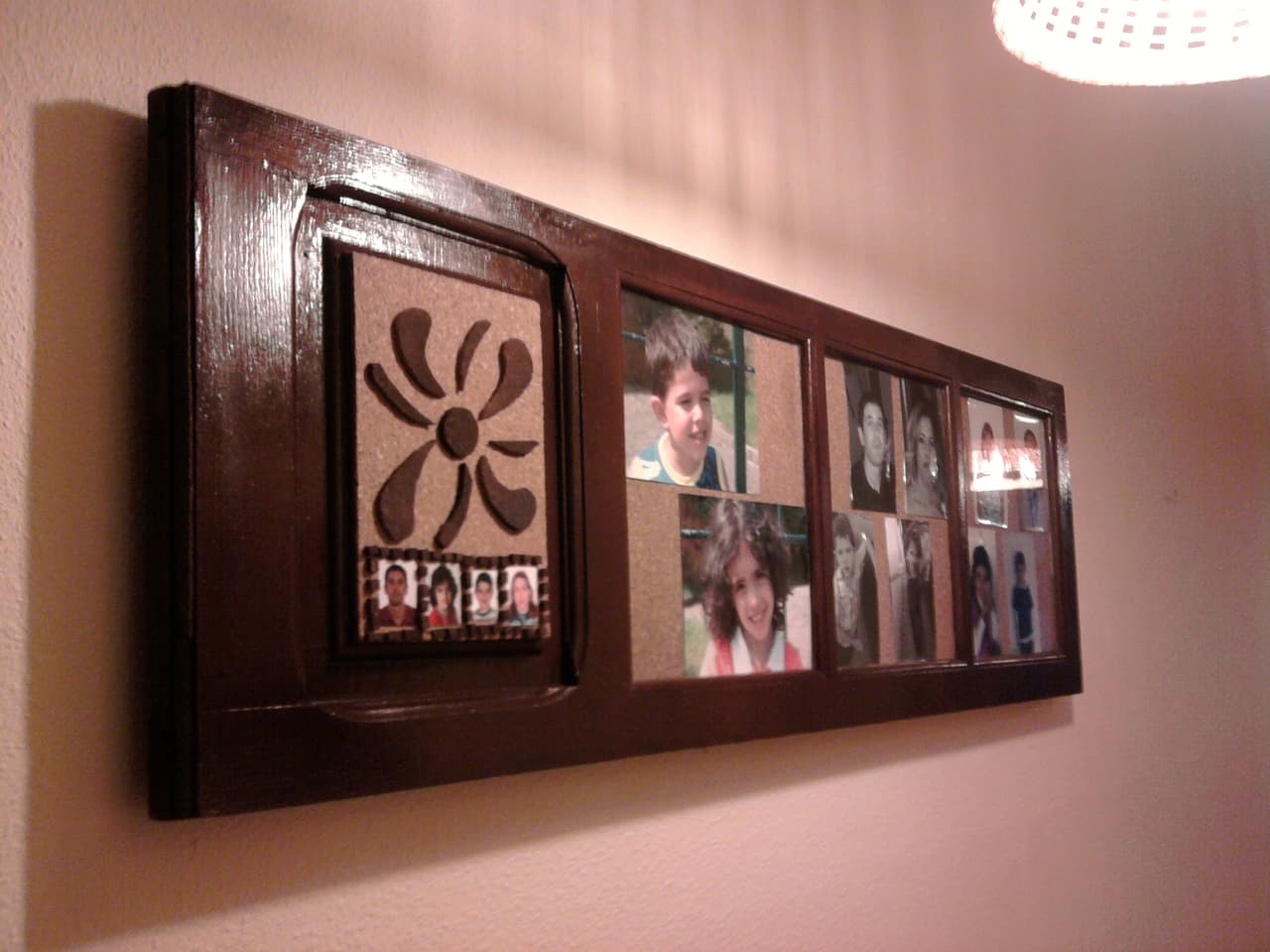 Ventana vieja reciclada en un marco para fotos, por Pepi