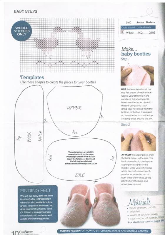 Zapatitos en fieltro, enviados por Sara