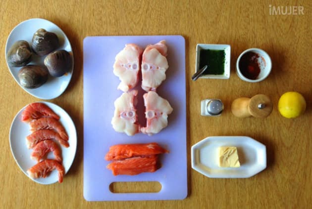 Riquísimo plato de pescados y mariscos a la plancha