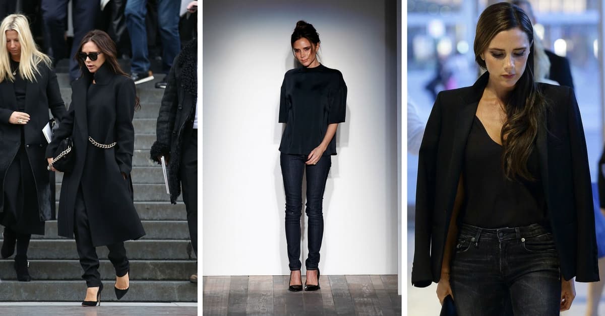 Si hay alguien que sabe lucir el negro es Victoria Beckham, ¡y estos looks lo demuestran!