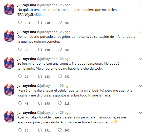 NO al acoso callejero: Cayetina relató un caso de abuso que vivió en la vía pública