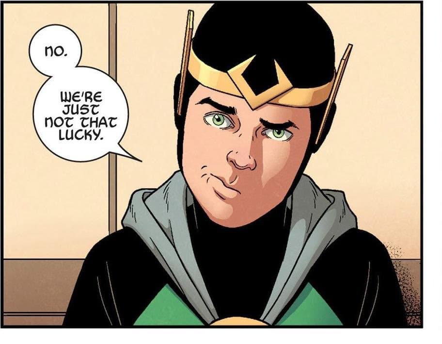 En los cómics, Kid Loki es una variante opuesta a Loki que busca enmendar sus errores uniéndose a los Young Avengers.