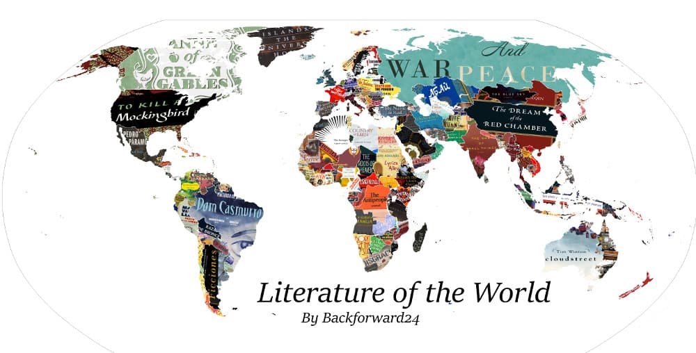 Este mapa literario te dice que libro es el más popular de tu país...y los del resto del mundo