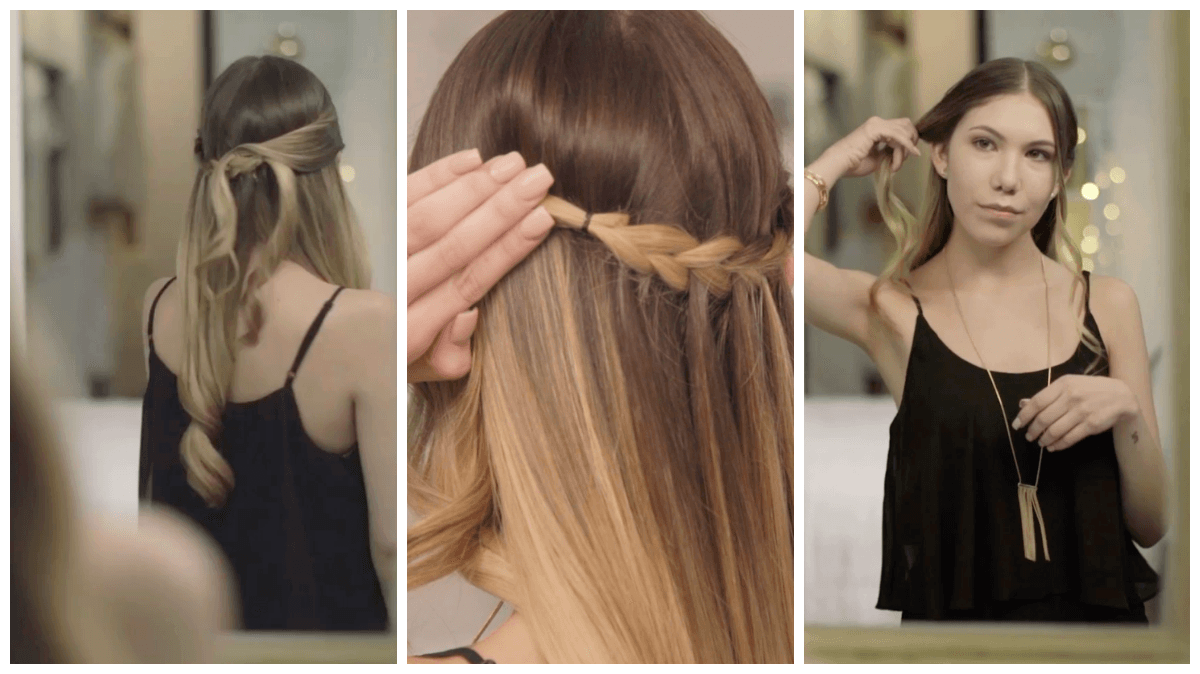 ¿Quieres probar un peinado nuevo? Crea una media trenza de cascada para ese evento en la noche