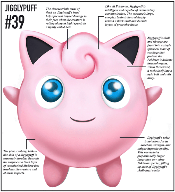 La anatomía de los Pokémon ilustrada en estas imágenes