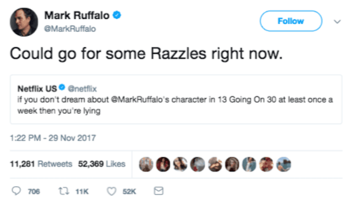 Mark Ruffalo tuiteó esto sobre Si Yo Tuviera 30 y nos derritió el corazón