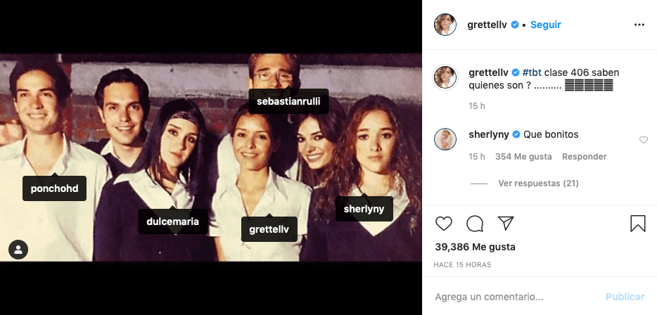 Grettell Valdez compartió una foto de Clase 406 y no podemos creer cuánto cambiaron los actores