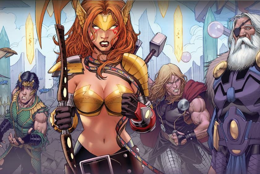 Loki, Angela, Thor, Odin