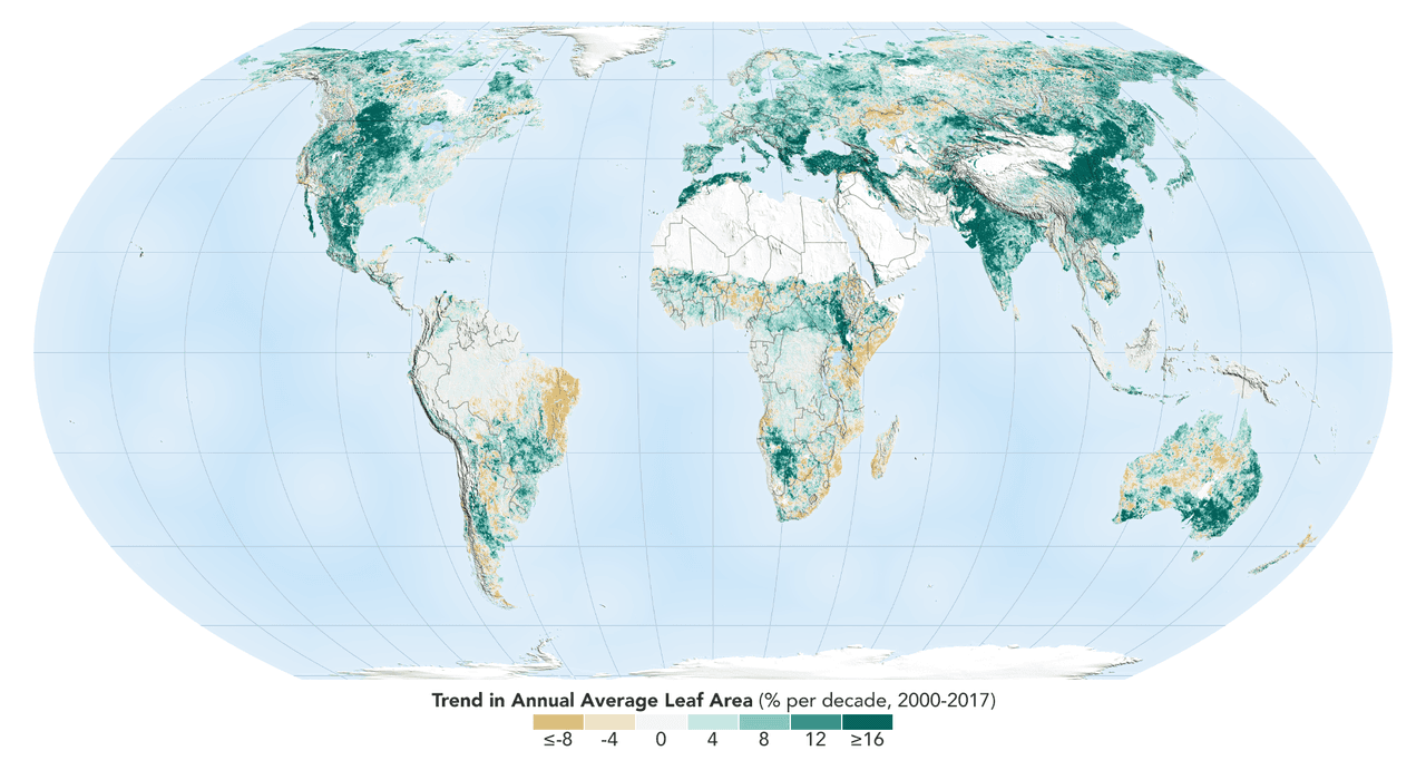 La Tierra es más verde que hace 20 años, según estudio de la NASA, y todavía hay esperanzas