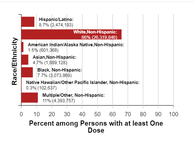 Vacunación por etnia o raza.