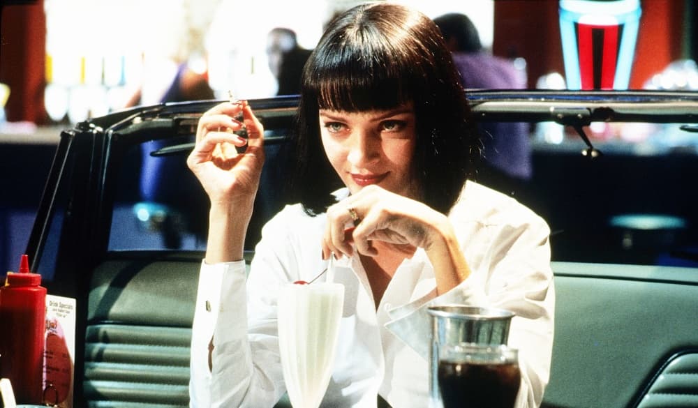 <b>Uma Thurman- Mia Wallace</b>
<br>Mia Wallace era la nueva esposa de Marsellus Wallace. En la película se reveló muy poco acerca de su historia, pero llama la atención de las personas por su belleza y su personalidad relajada.
<br>