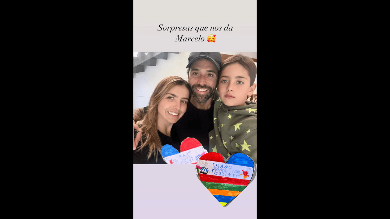 La actriz mostró el dibujo que les hizo su hijo