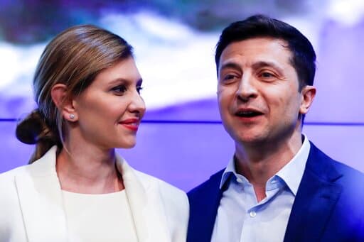 Volodymyr Zelensky y su esposa Olena.