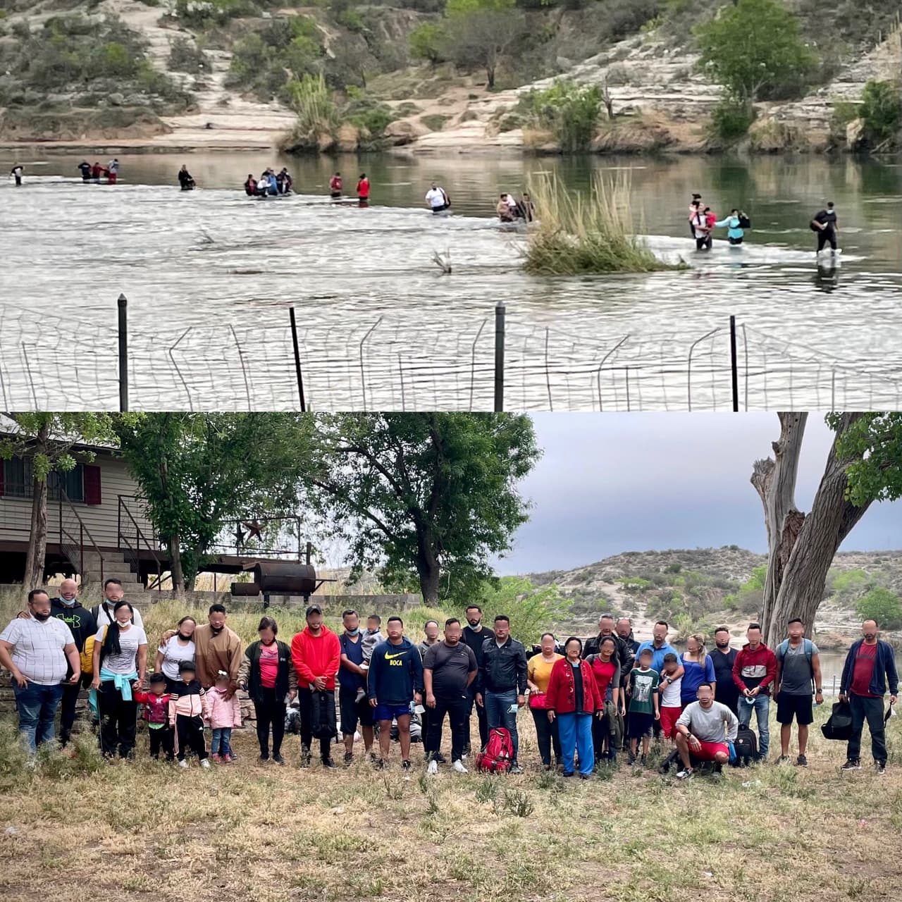<b>Continúan las llegadas en números récord.</b> Este es uno de los dos grupos de migrantes que ayer detuvo la Patrulla Fronteriza en el Río Grande. Se entregaron "inmediatamente" a los agentes.