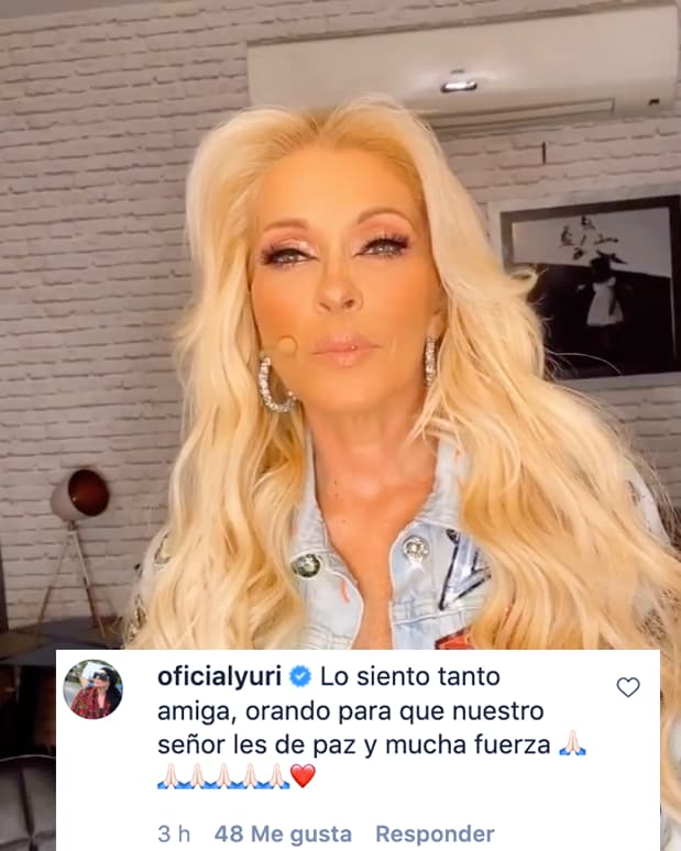 Yuri también dejó palabras de aliento a la hija de la primera actriz: "Lo siento tanto amiga, orando para que nuestro señor les dé paz y mucha fuerza".