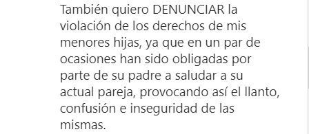En noviembre de 2019, Geraldine Bazán denunció que él había obligado a sus hijas a saludar a la rusa en dos ocasiones "provocando así el llanto, confusión e inseguridad" en ellas.
<br>