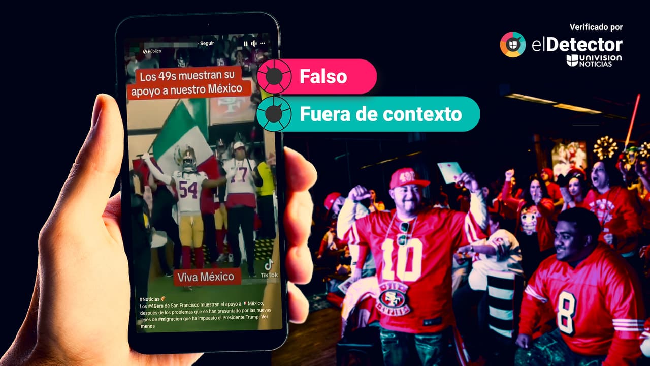 Es falso que jugadores de los 49ers ondearan banderas mexicanas para manifestar su apoyo a los migrantes afectados por las medidas de Trump