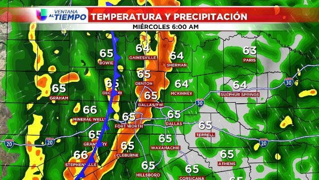 La temperatura y precipitación miércoles 6 a.m.