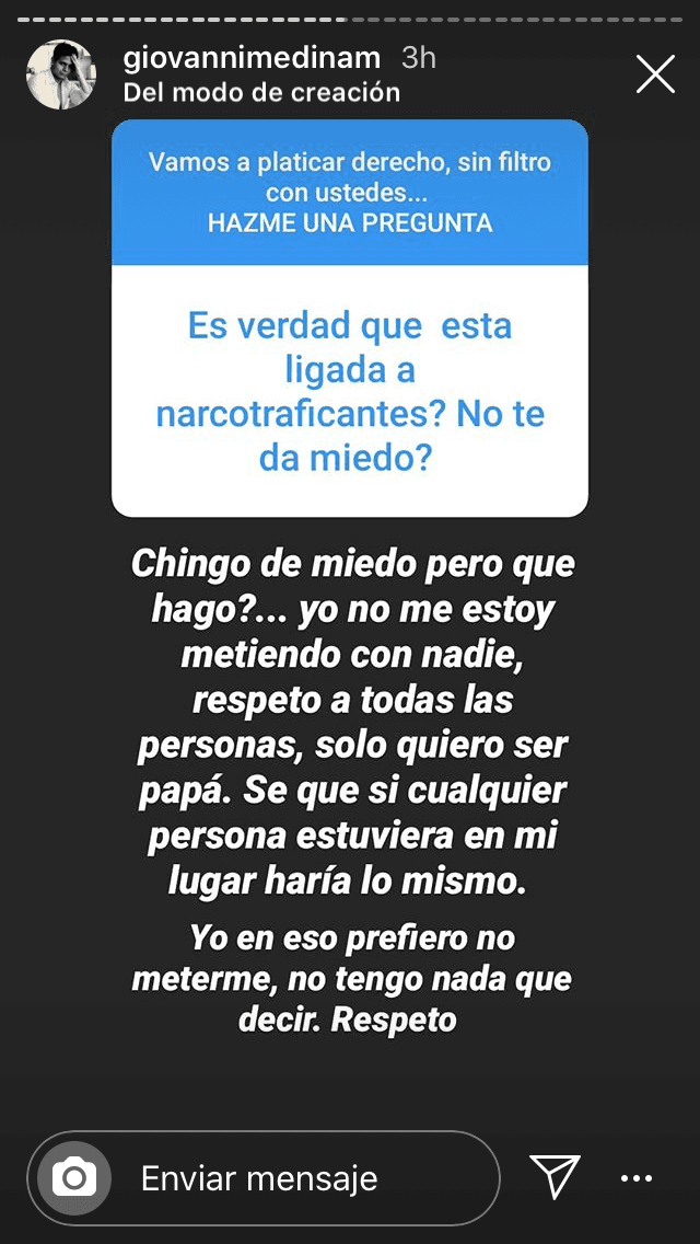 "Yo no me estoy metiendo con nadie", dijo, "solo quiero ser papá. Sé que si cualquier persona estuviera en mi lugar haría lo mismo".
<br>