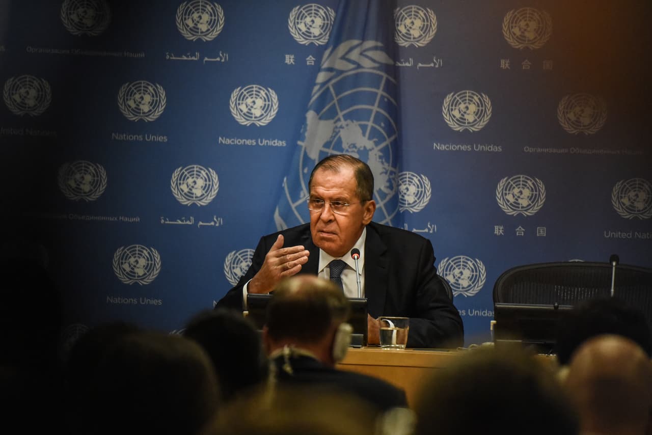 El canciller ruso, Sergei Lavrov, durante la pasada Asamblea General de la ONU.