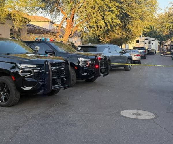 Despliegue policial en la zona.