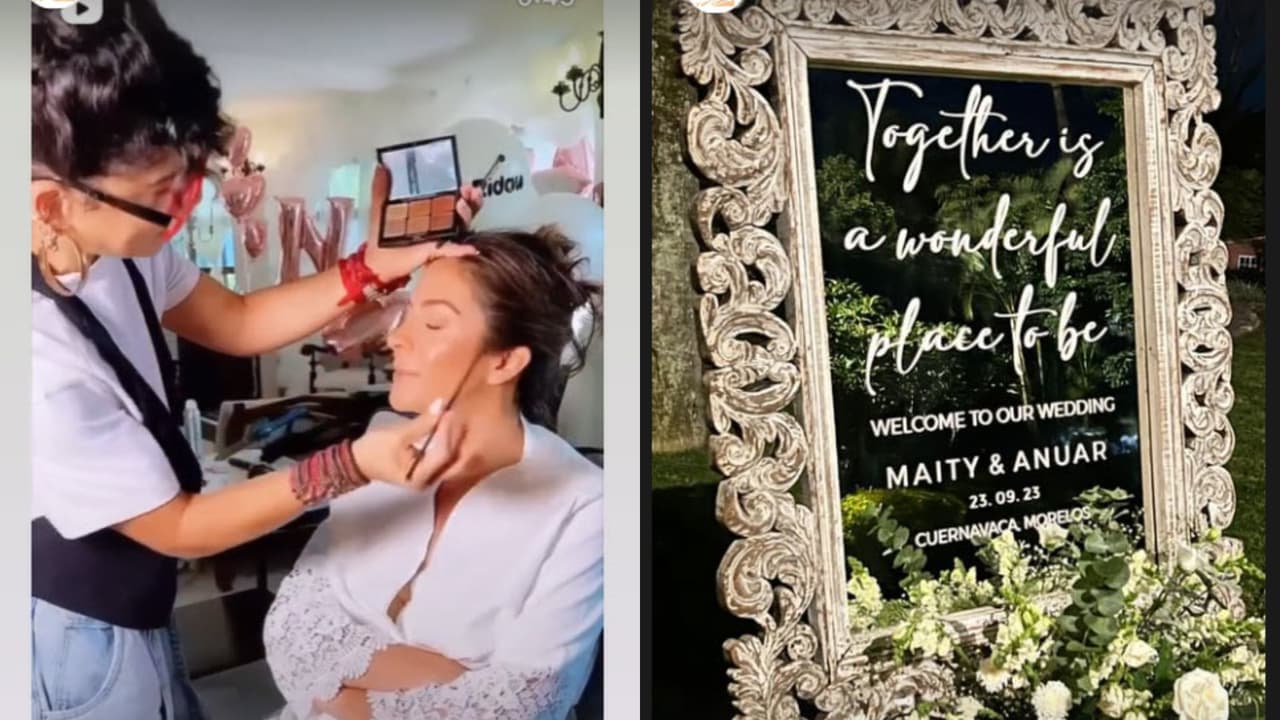 Con este mensaje recibió Maity Interiano a los invitados a la fiesta de su boda religiosa.