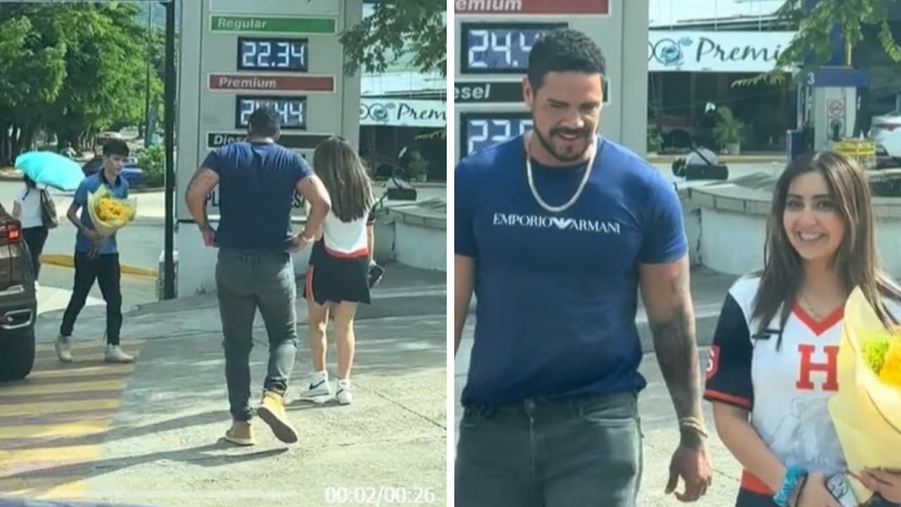 Joven regala flores a la chica que le gusta frente a su papá musculoso: "Se le borró la sonrisa"