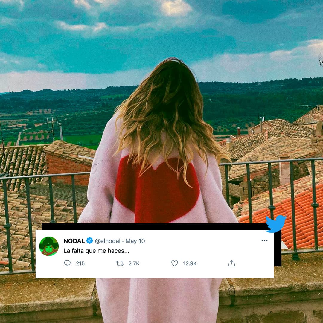 “La falta que me haces…”, escribió Nodal recibiendo cientos de comentarios y miles de likes al mostrar su faceta más romántica.