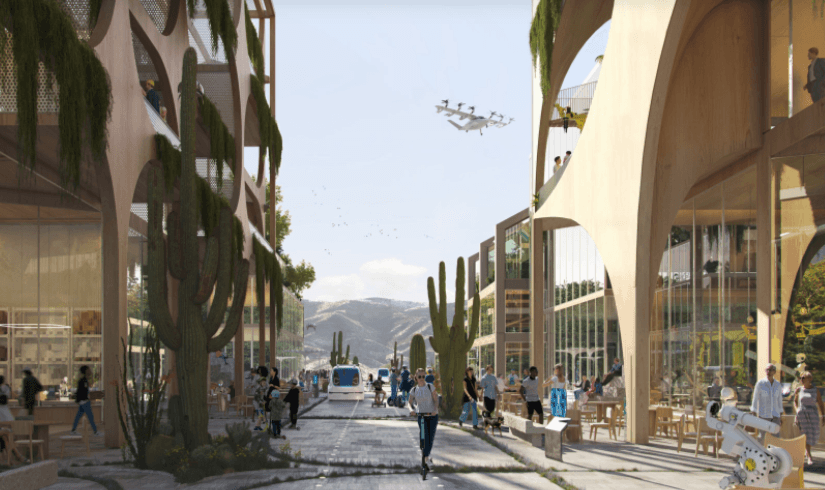 Aspecto de cómo luciría la ciudad de Telosa de acuerdo con los planos generales del proyecto.