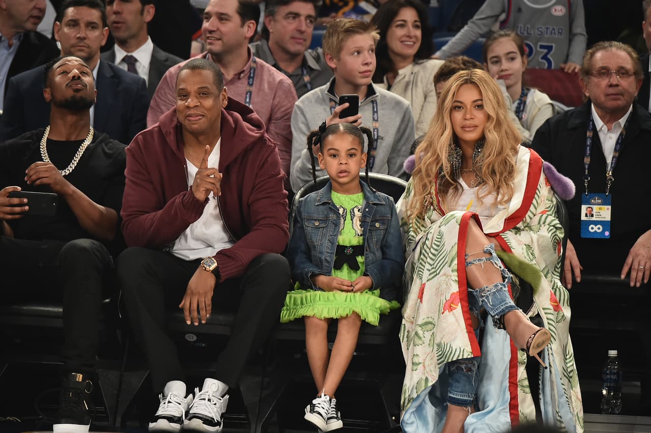 Michael B. Jordan, Jay Z, Blue Ivy Carter y Beyoncé