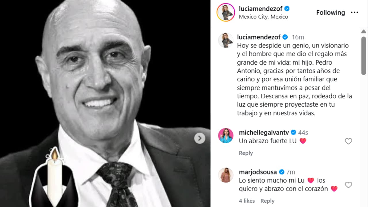 Lucía Méndez dedicó un sentido mensaje de despedida a Pedro Torres, padre de su hijo.