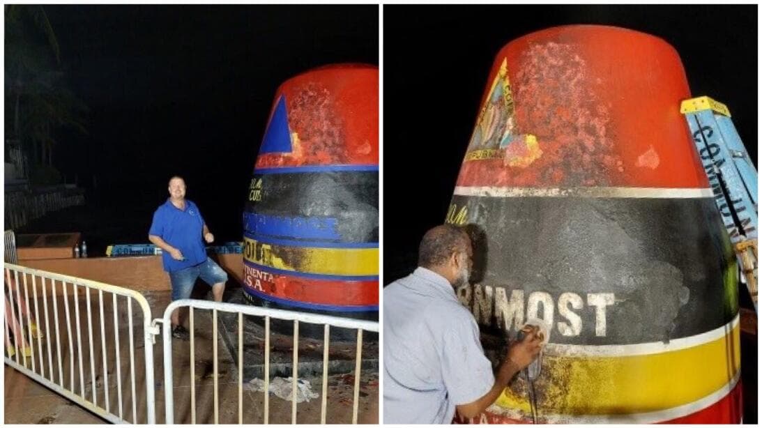 La boya había quedado muy dañada.