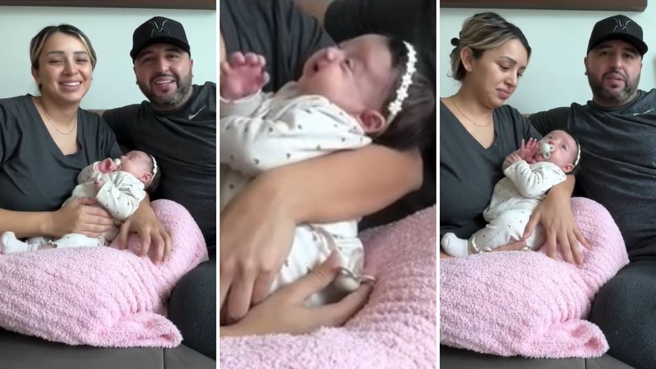 Mike Salazar y su esposa, Brenda Garza, mostraron a su bebé, Andrea Romina.