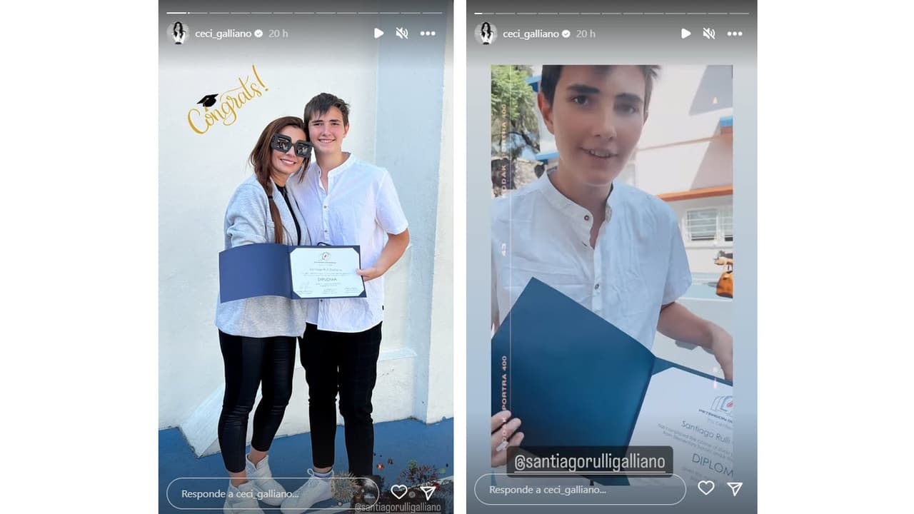 Cecilia Galliano orgullosa de su hijo Santiago.