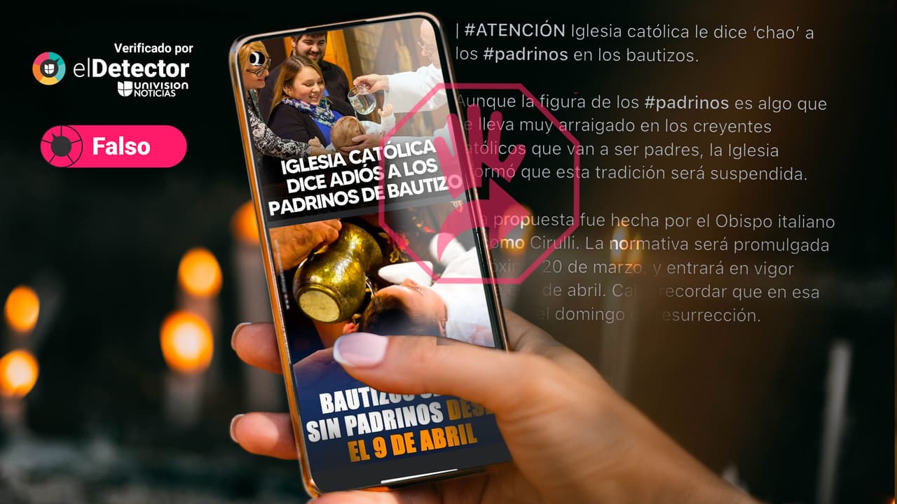 Es falso que la Iglesia católica haya suspendido la figura de los padrinos en los bautizos