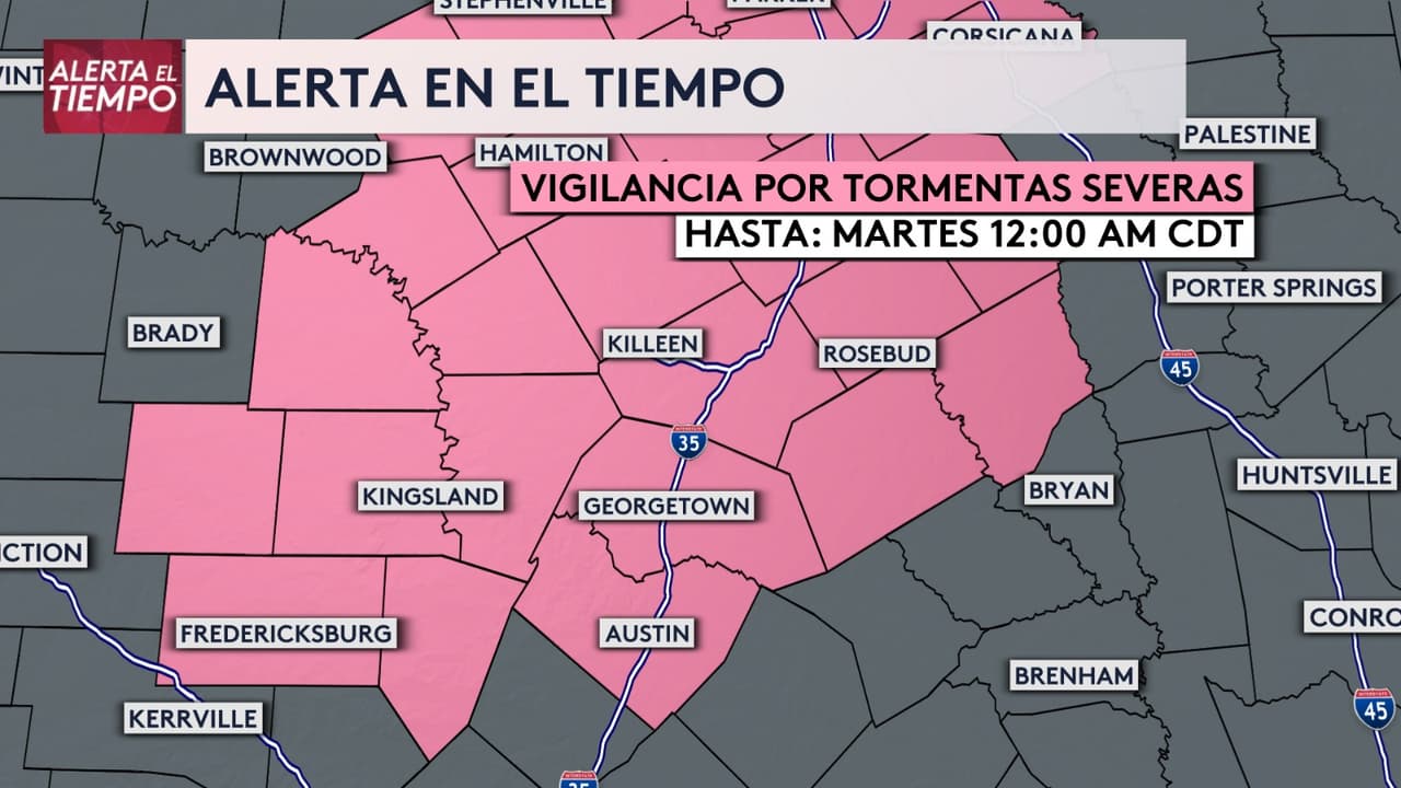 Emiten vigilancia por tormenta severas para Austin y condados cercanos