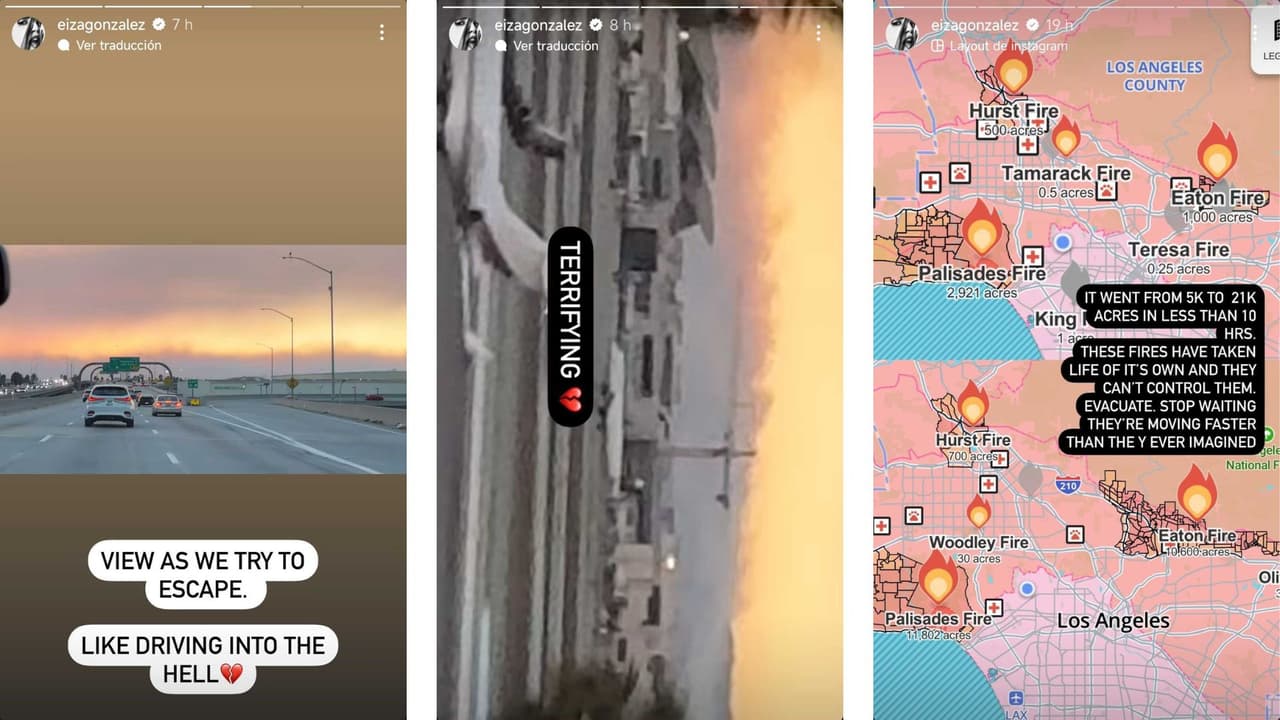 Eiza González mostró cómo "escapó" en medio de los incendios en Los Ángeles.