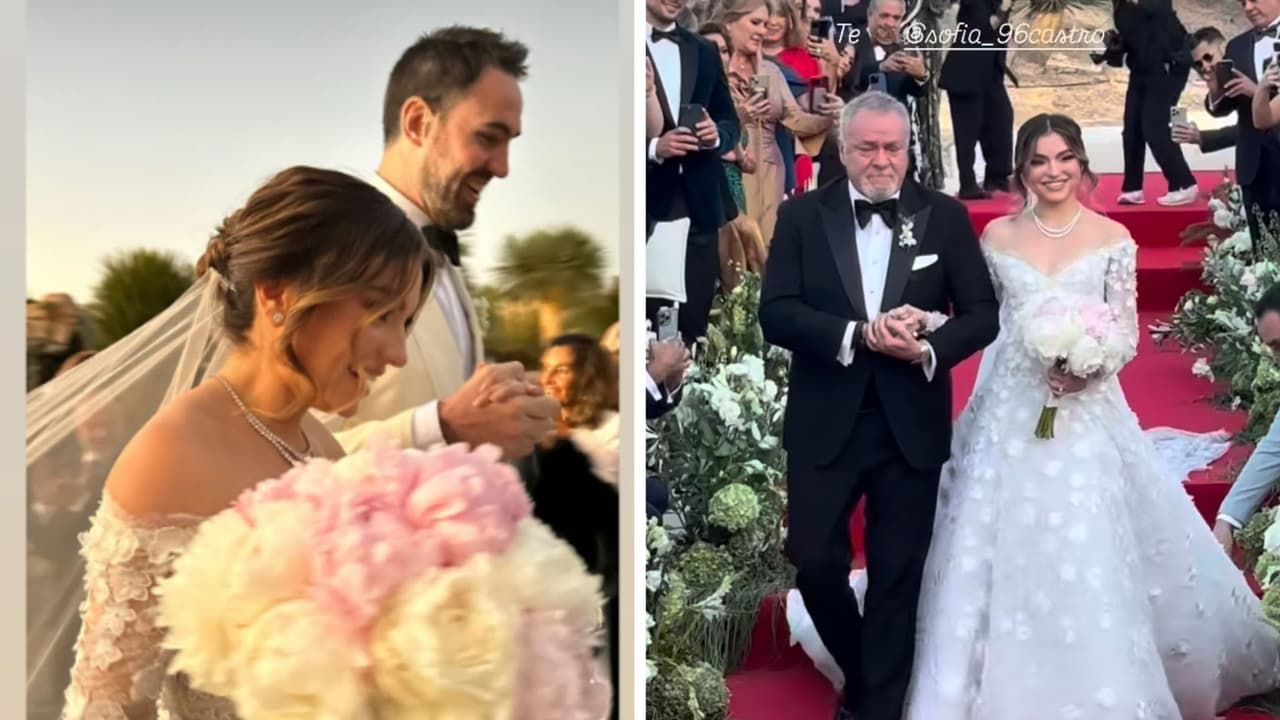 ¡Ya se casó! Sofía Castro fue entregada en el altar por su padre ‘El Güero Castro’ en su boda religiosa