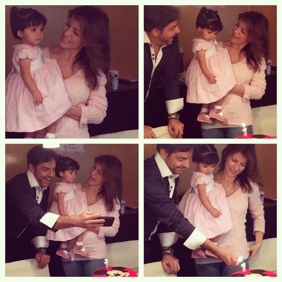 La hermosa Aitana cumplió un año festejó su primer cumpleaños con un pastel de Mickey Mouse en compañía de sus papis.