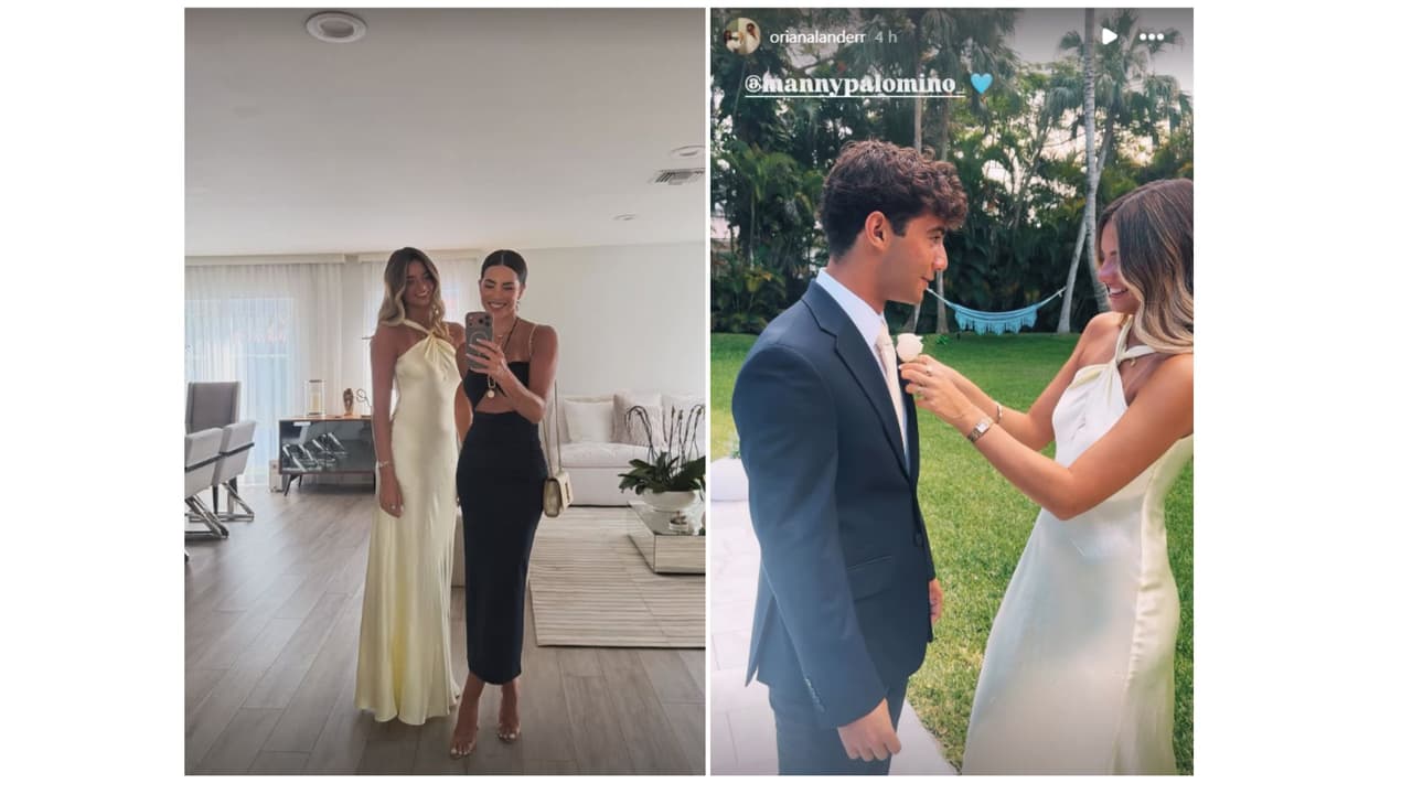 A la izquierda, Gaby Espino con Oriana / A la derecha, Oriana con su misterioso galán.