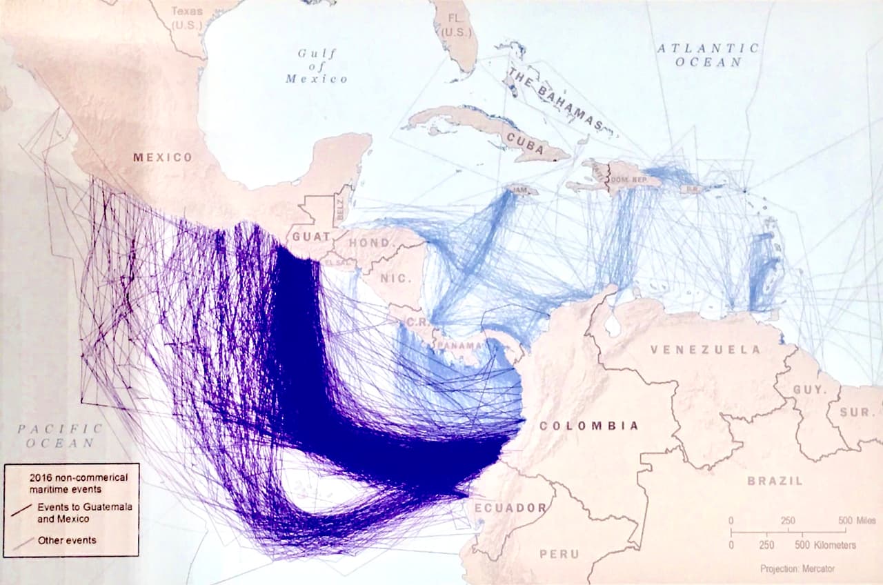 Cada año estas rutas salen de Colombia a distintos puntos en el Pacífico y en el Caribe, para transportar droga en semi sumergibles, según información que la Guardia Costera presentó al Senado de EEUU en 2017.