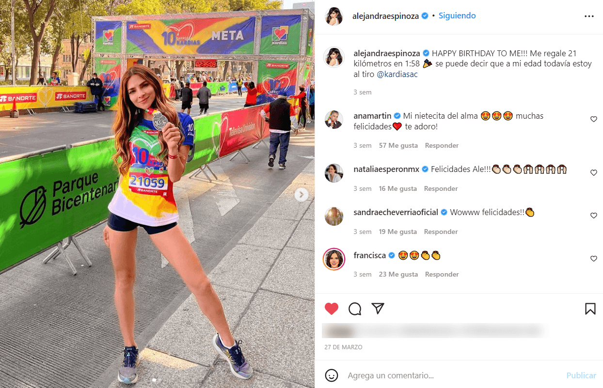 Alejandra Espinoza termina maratón en la Ciudad de México.