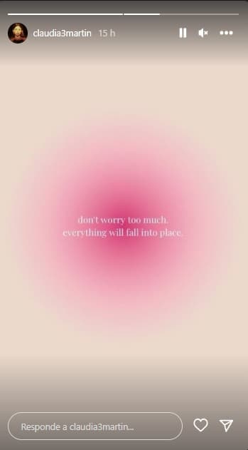 “No te preocupes demasiado, todo caerá en su lugar”, escribió en inglés con un fondo rosa.
<br>