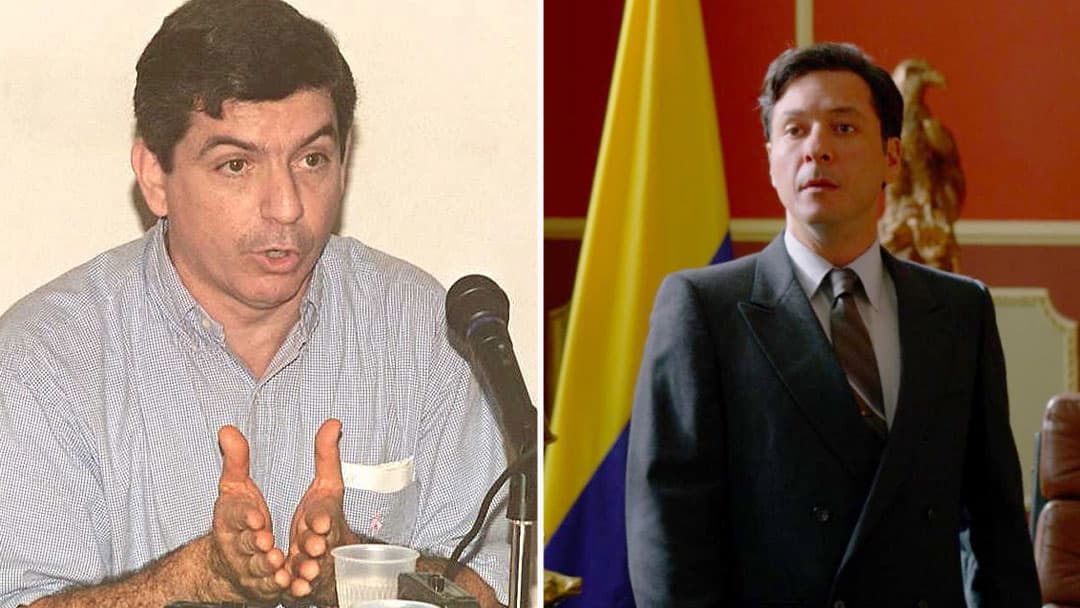 El Presidente César Gaviria gobernó Colombia en los años de 1990 y 1994, uno de sus mayores logros fue la captura y muerte de Escobar. El actor mexicano Raúl Méndez es quien lo interpreta en la serie.